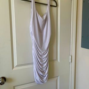 White synched dress
